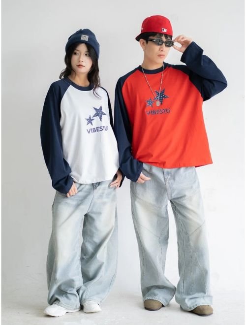 Các màu áo Raglan Boxy VIBESTU tay dài unisex