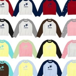 Áo Raglan Boxy VIBESTU unisex tay dài phối màu